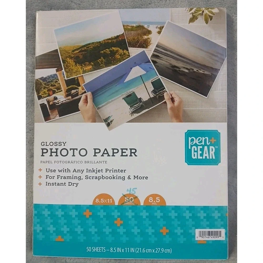 Pen‎ + Gear Glossy Photo Paper 45 Sheets 8.5 Mil 8.5